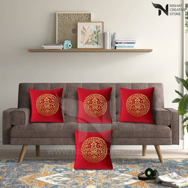 Velvet 4 PCs Digital Printed Cushions Ds Cover #229 - Nishat Creative Store