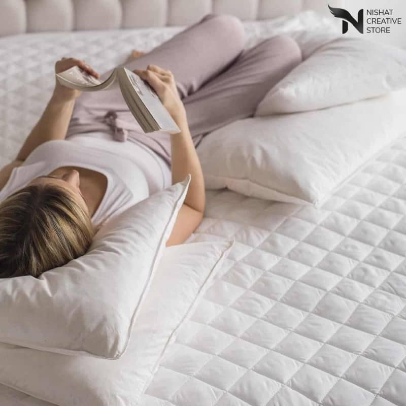 White Quilted Waterproof Mattress Protector - Nishat Creative Store