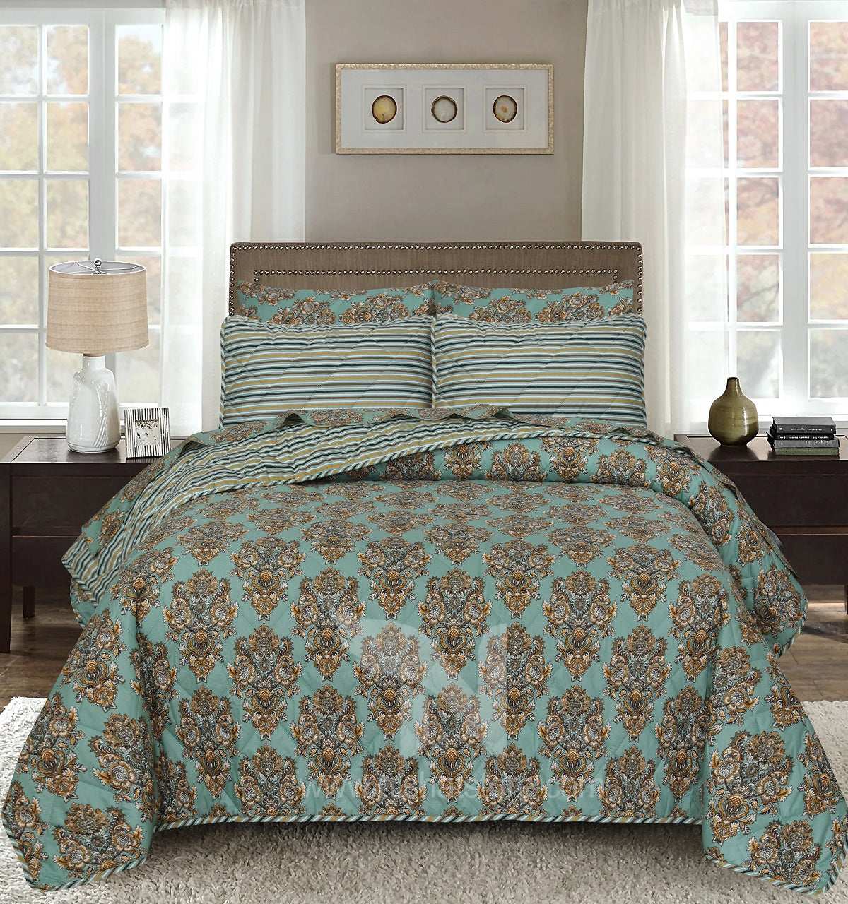 Quilted Comforter Set 6 Pcs Design 901
