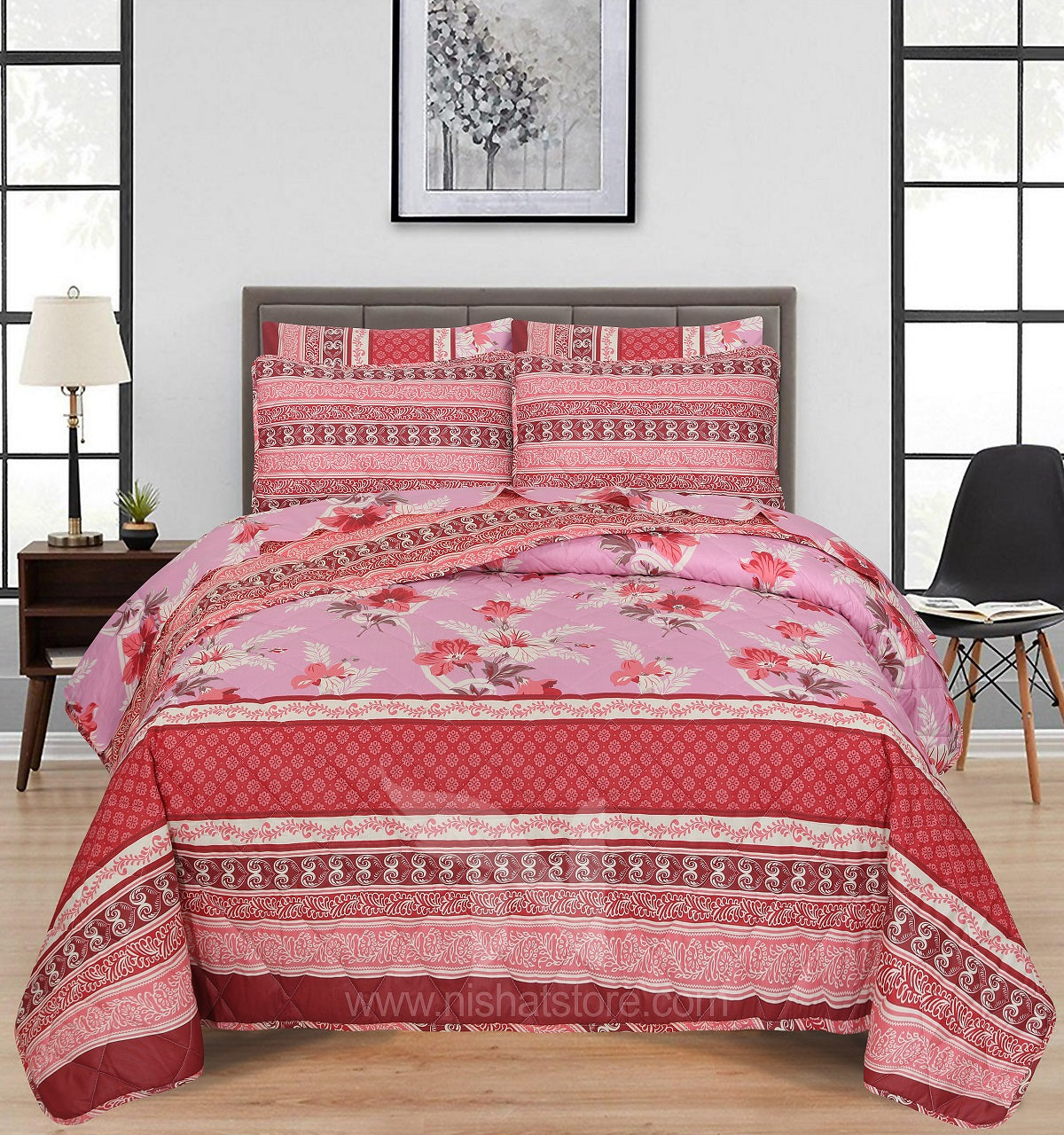 Quilted Comforter Set 6 Pcs Design 988