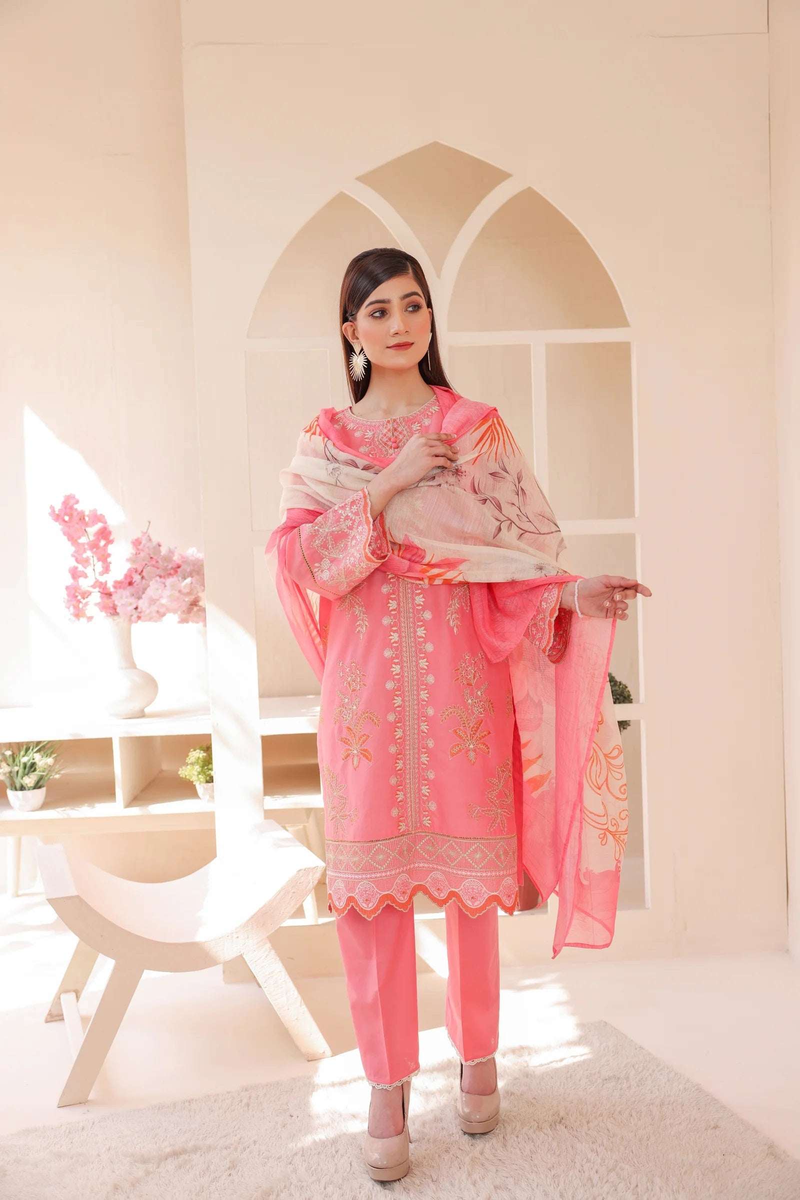 3 Piece – Embroidered Cotton Suit # 15