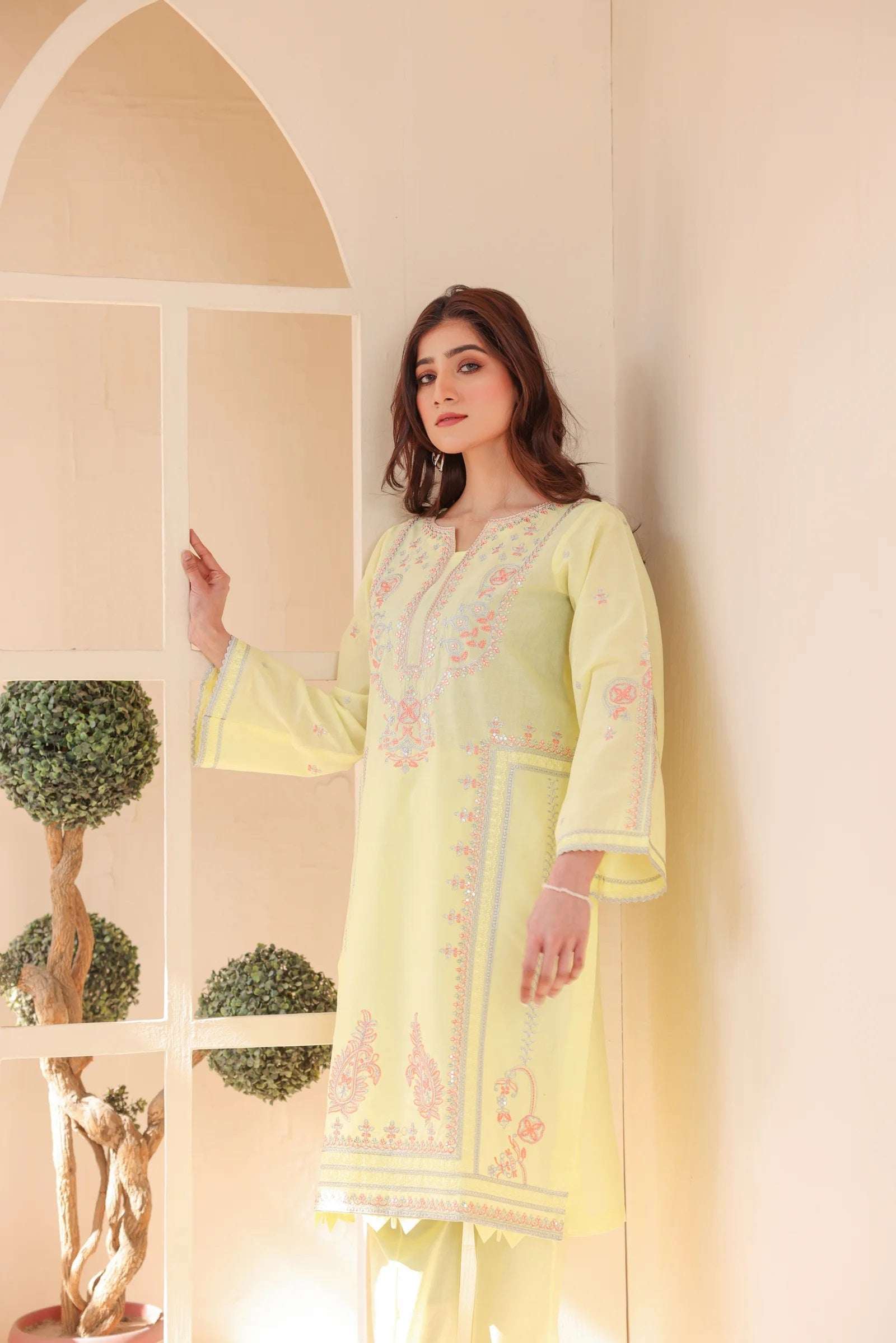 2 Piece – Embroidered Cotton Suit # 29