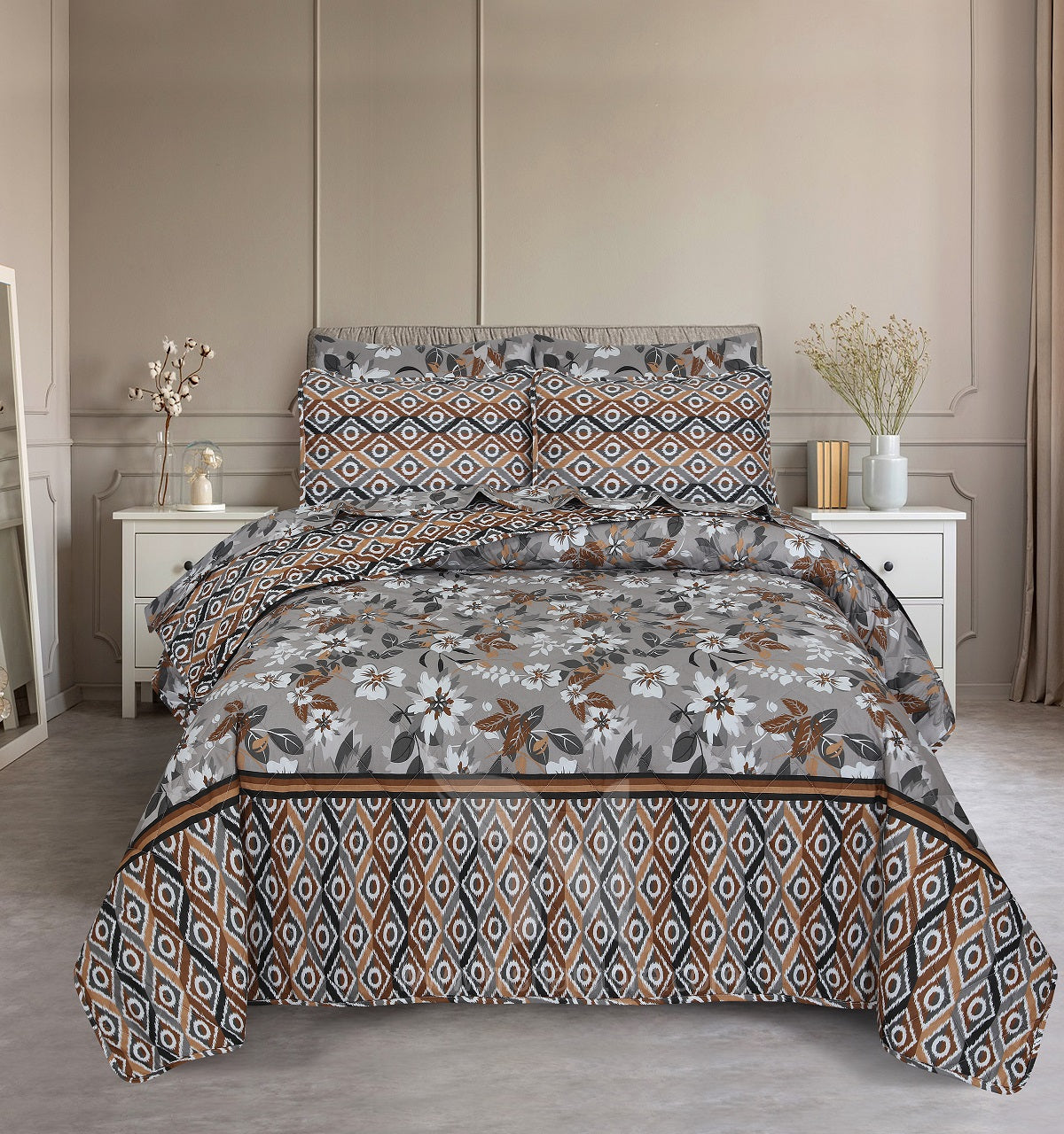 Quilted Comforter Set 6 Pcs Design 977