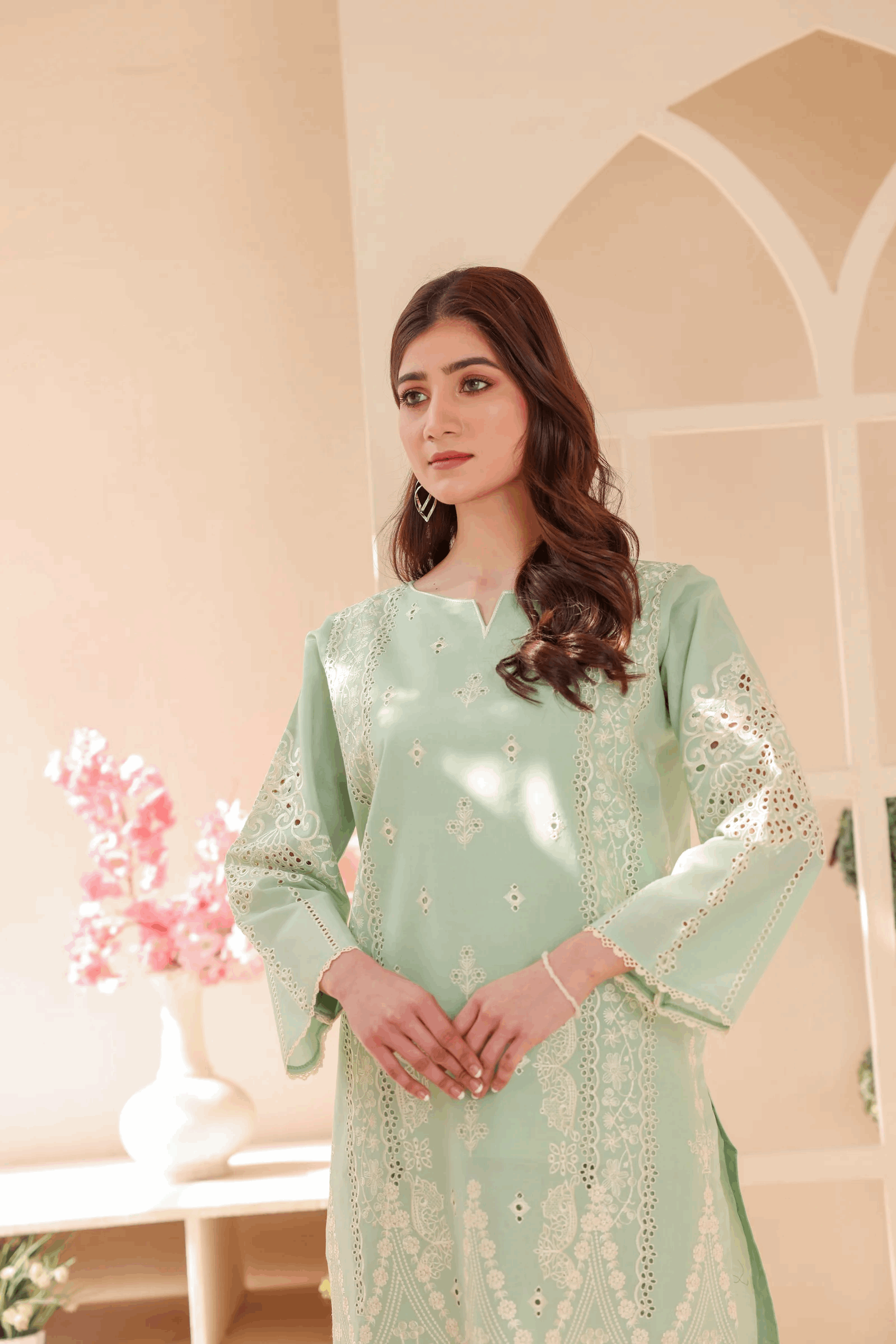 2 Piece – Embroidered Cotton Suit # 42