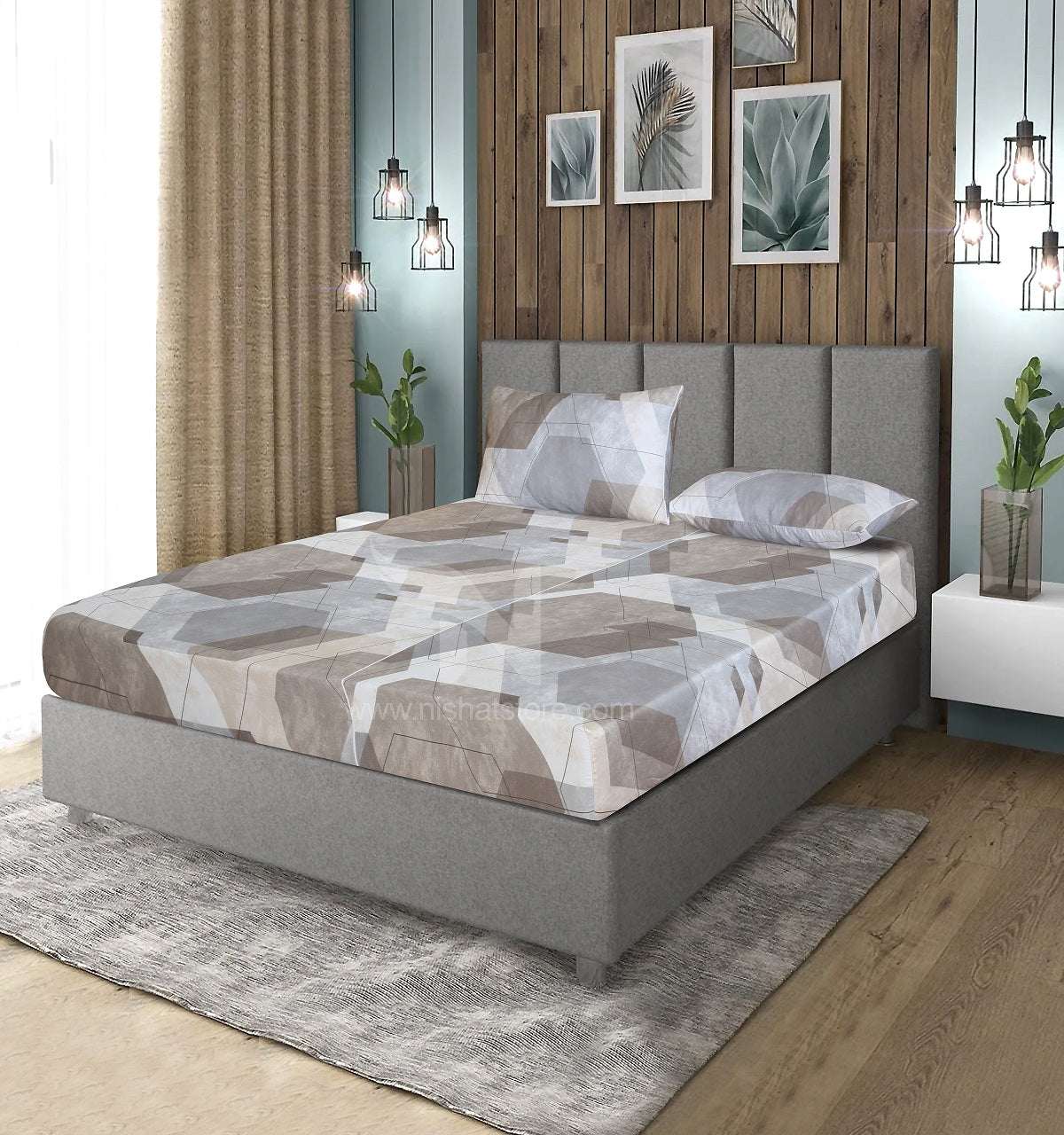 Fitted Double Bed Sheet DS# 363