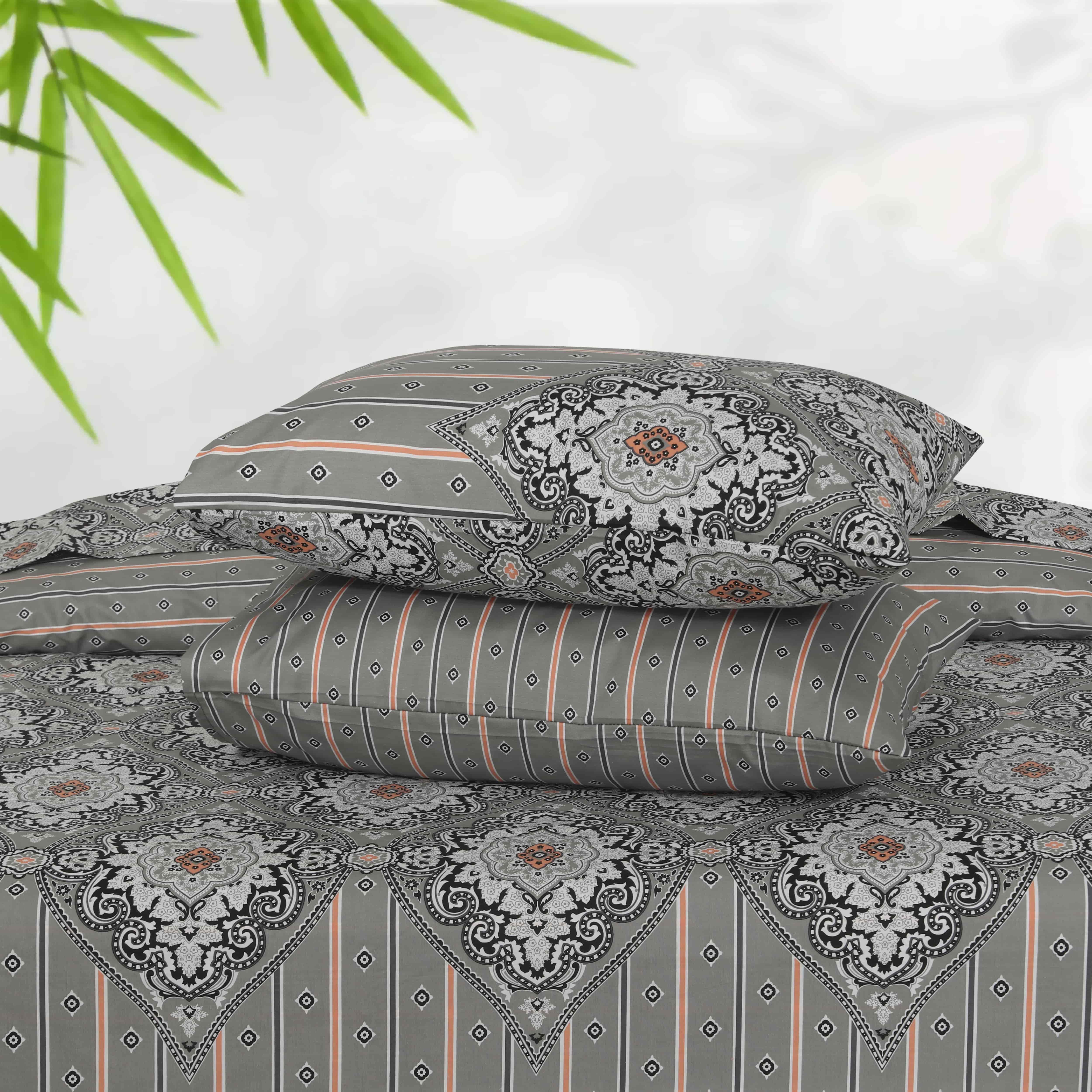 Floral Reversible Cotton Quilt Cover 6 Pcs Design #197