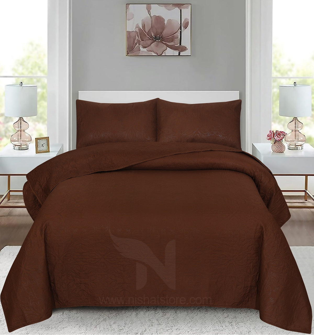 Ultrasonic Quilted Bedspread 3 PCS Design # 118