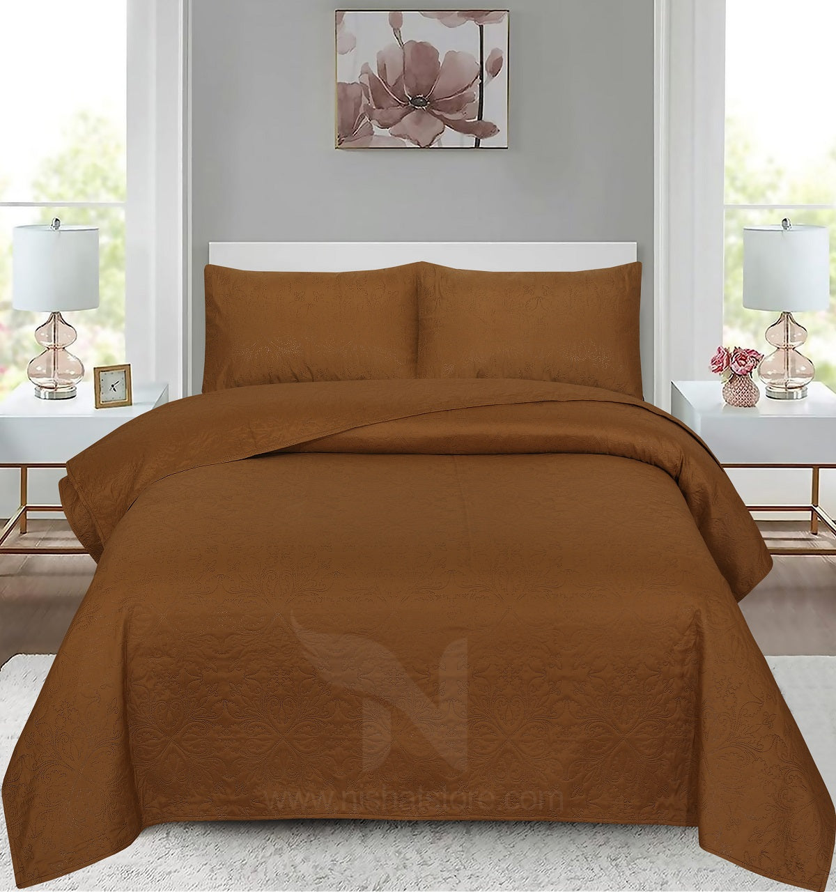 Ultrasonic Quilted Bedspread 3 PCS Design # 119