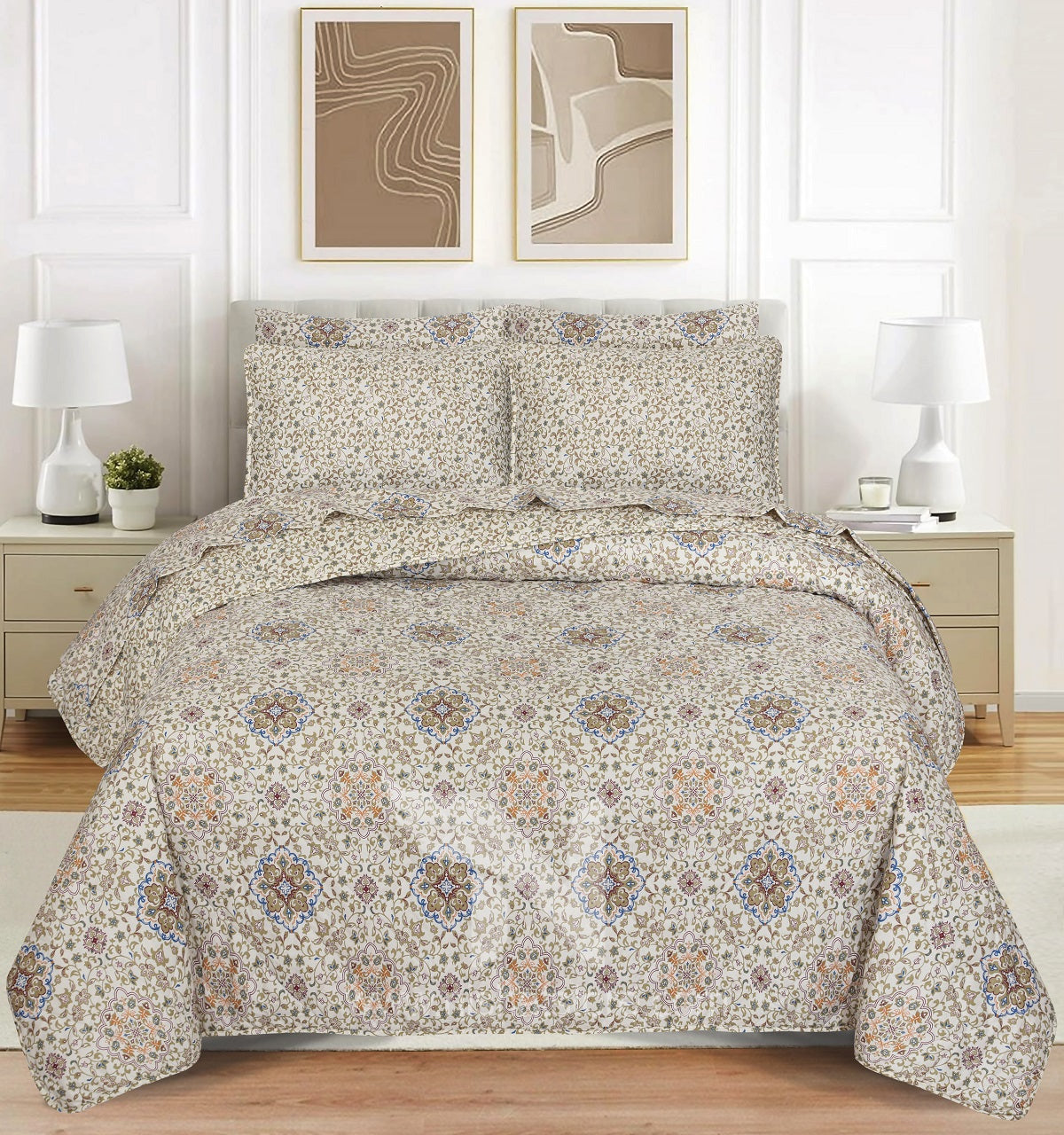 Quilted Comforter Set 6 Pcs Design 1007