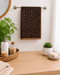Leopard Print Velvet Hand Towel (Pack of 2)
