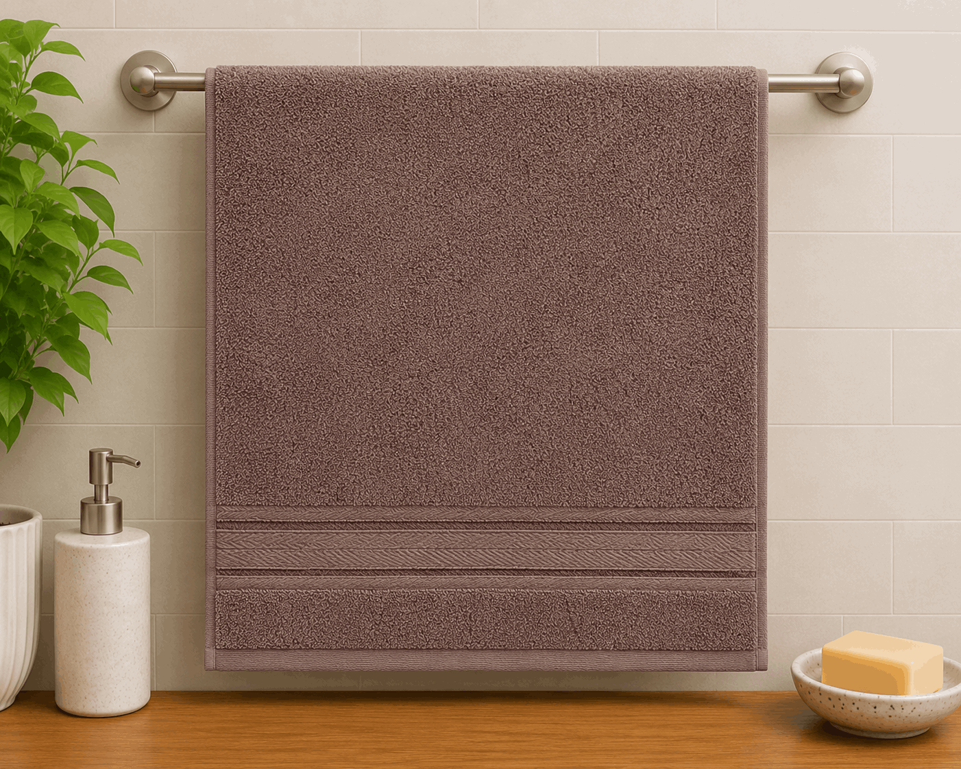 Cotton Hand Towel Nordic Border Set of 2