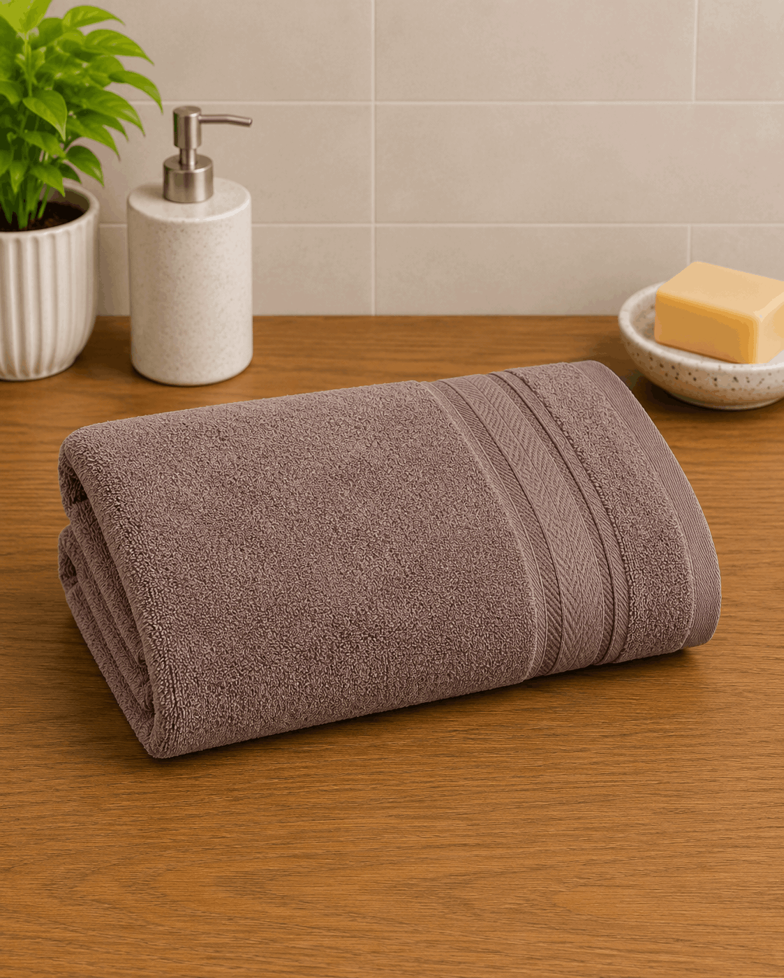 Cotton Hand Towel Nordic Border Set of 2