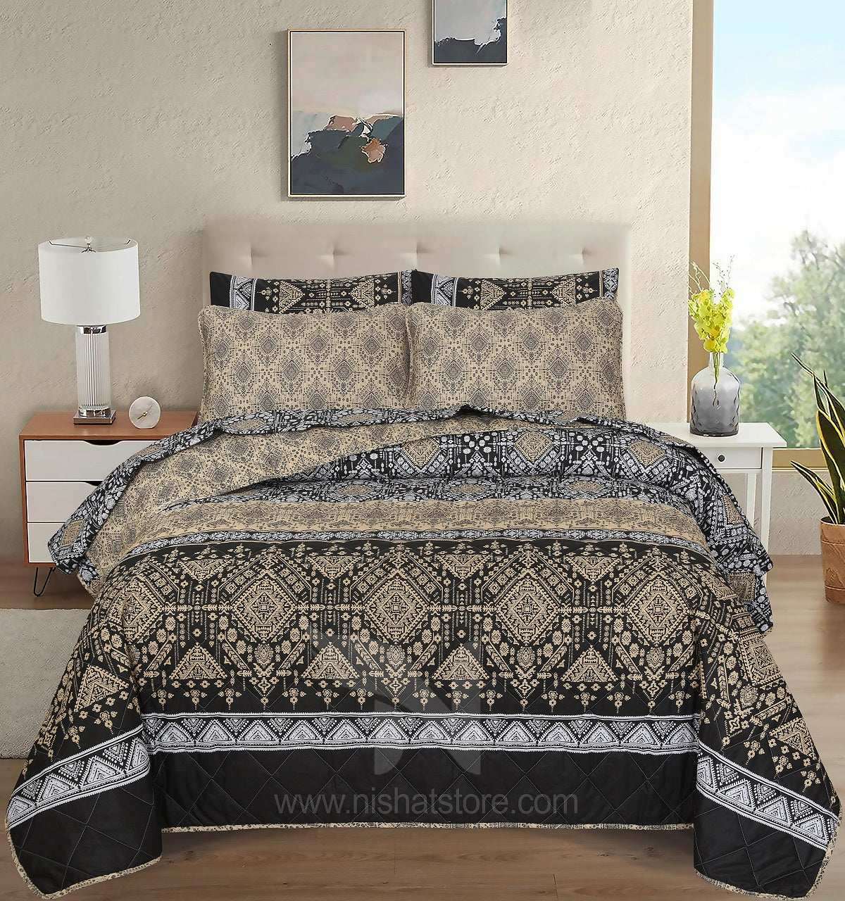 Quilted Comforter Set 6 Pcs Design 958