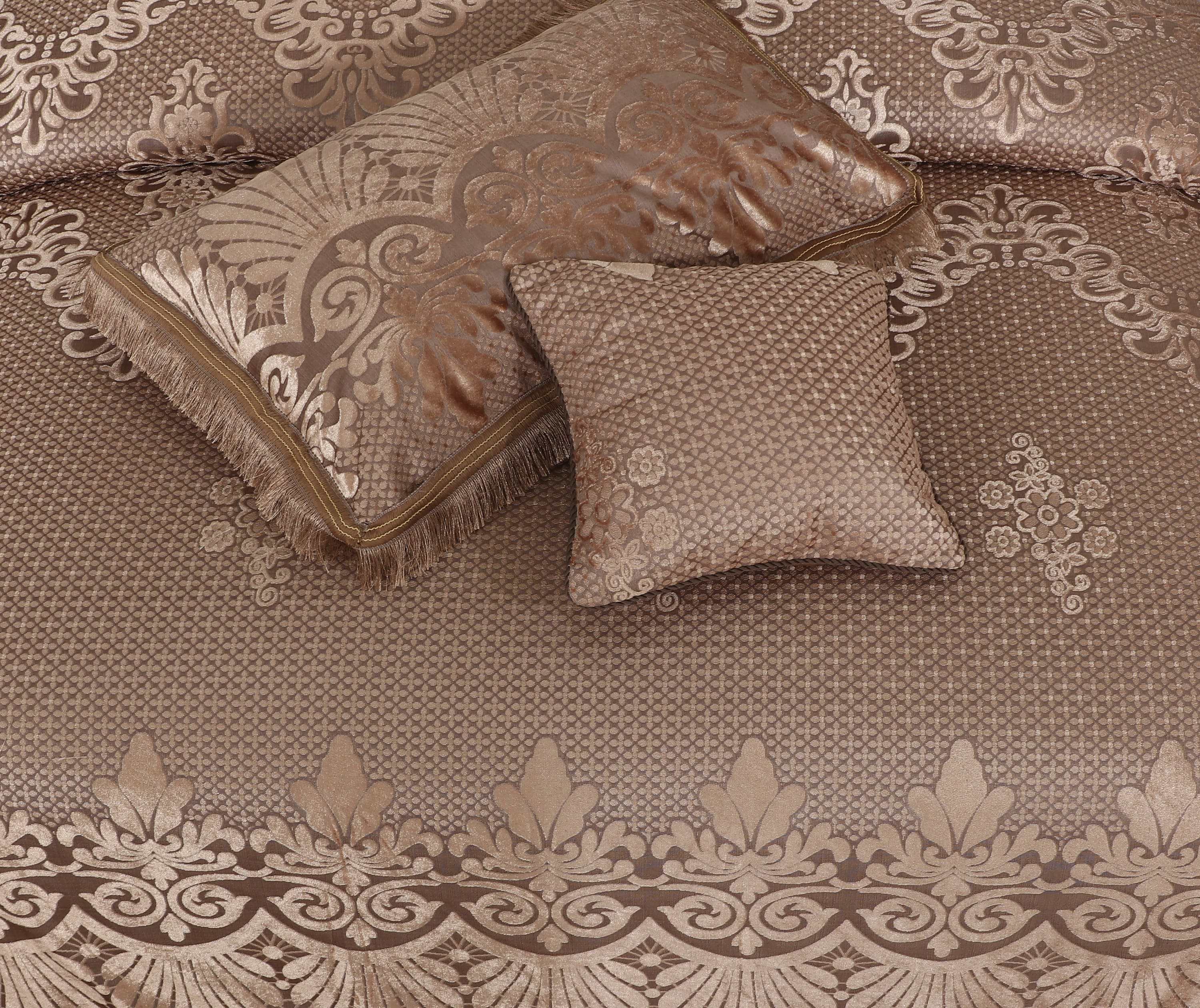 Palachi Velvet & Leather Bed Sheet Set – 4 Pcs Design Code 568