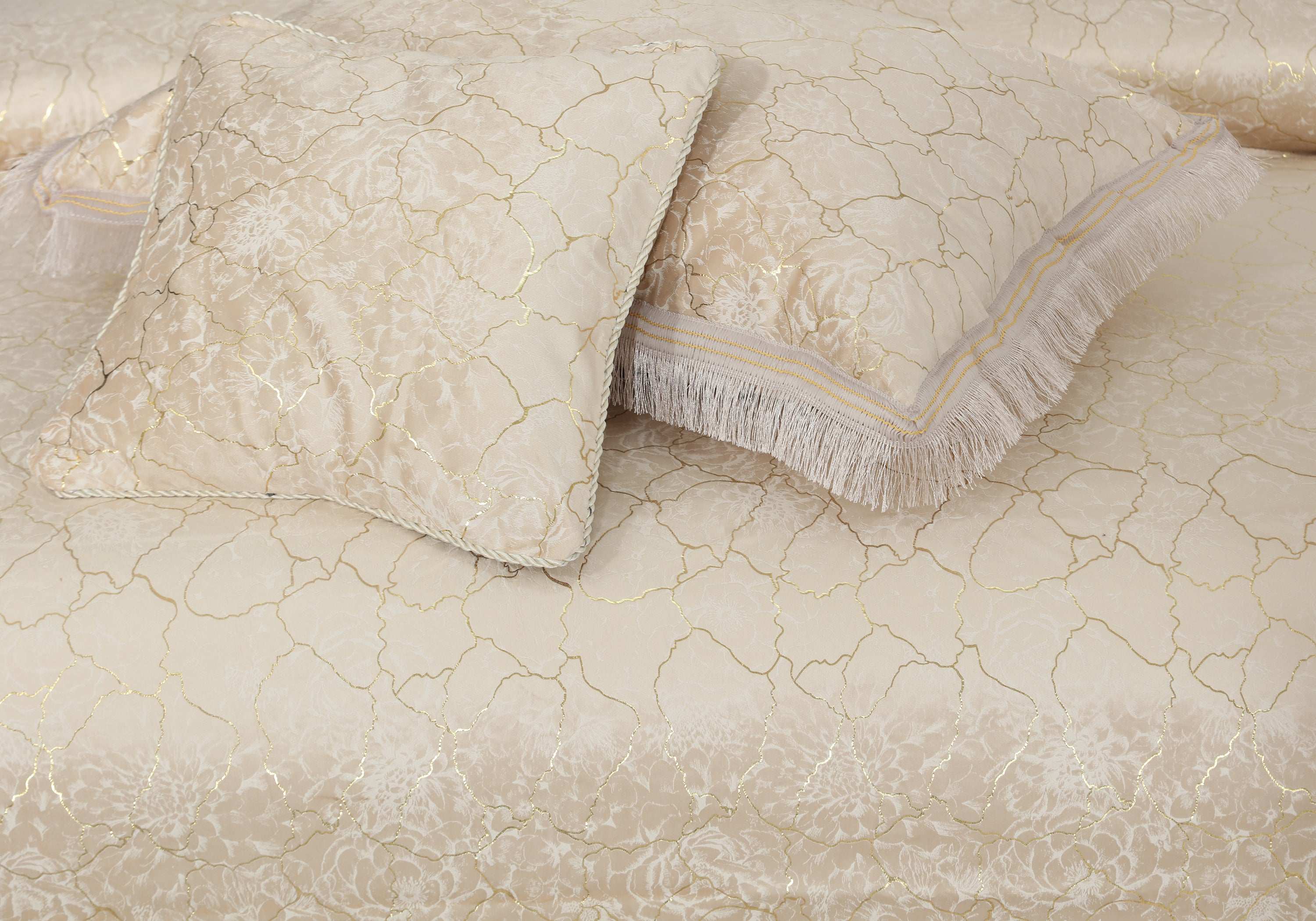 Texture Embossed Heavy Velvet Bed Sheet Set 4 Pcs Design #560