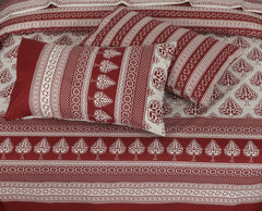 Floral Reversible Cotton Quilt Cover 6 Pcs Design #204