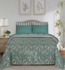 Floral Reversible Cotton Quilt Cover 6 Pcs Design #198