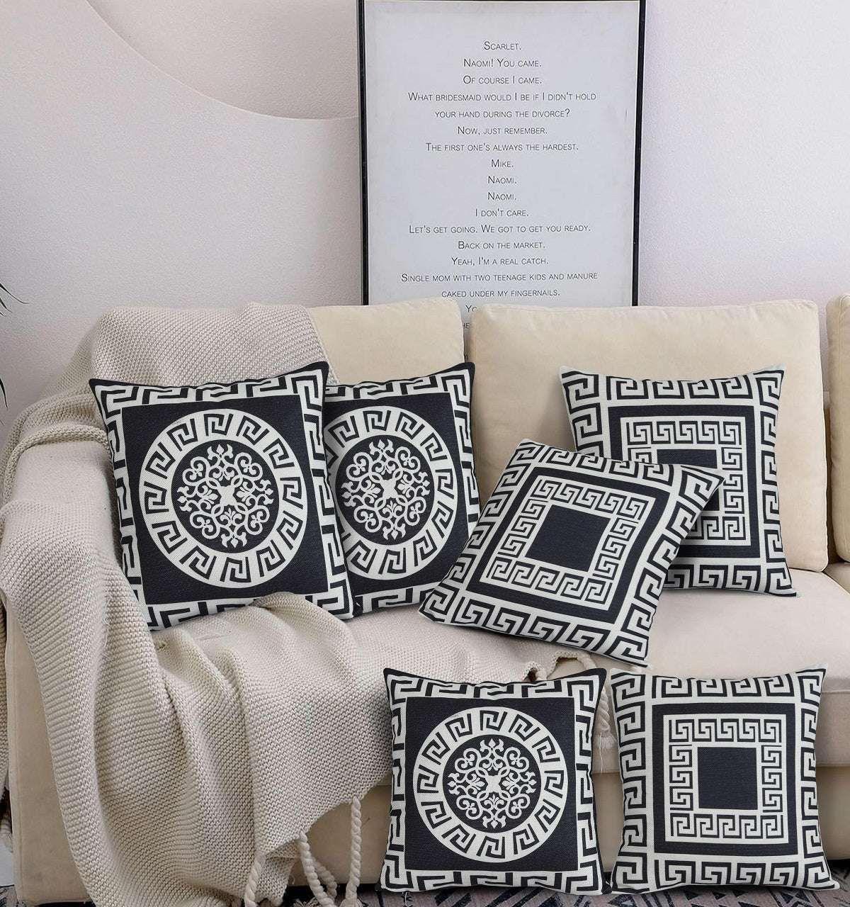 6 PCs Digital Printed Cushions Cover Ds#260