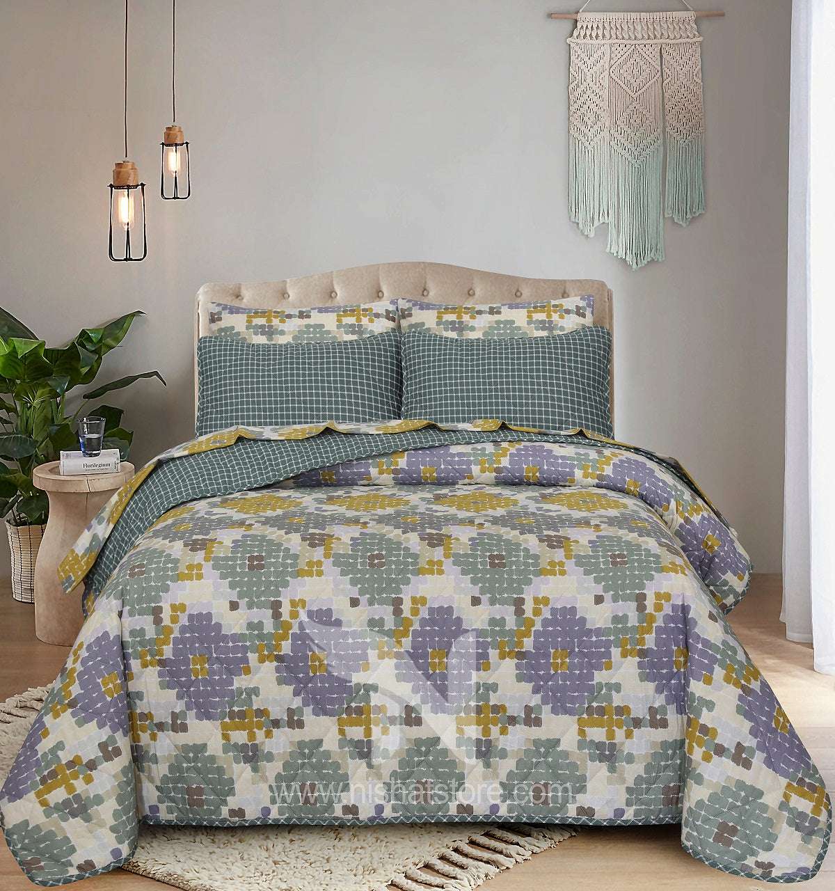 Quilted Comforter Set 6 Pcs Design 915