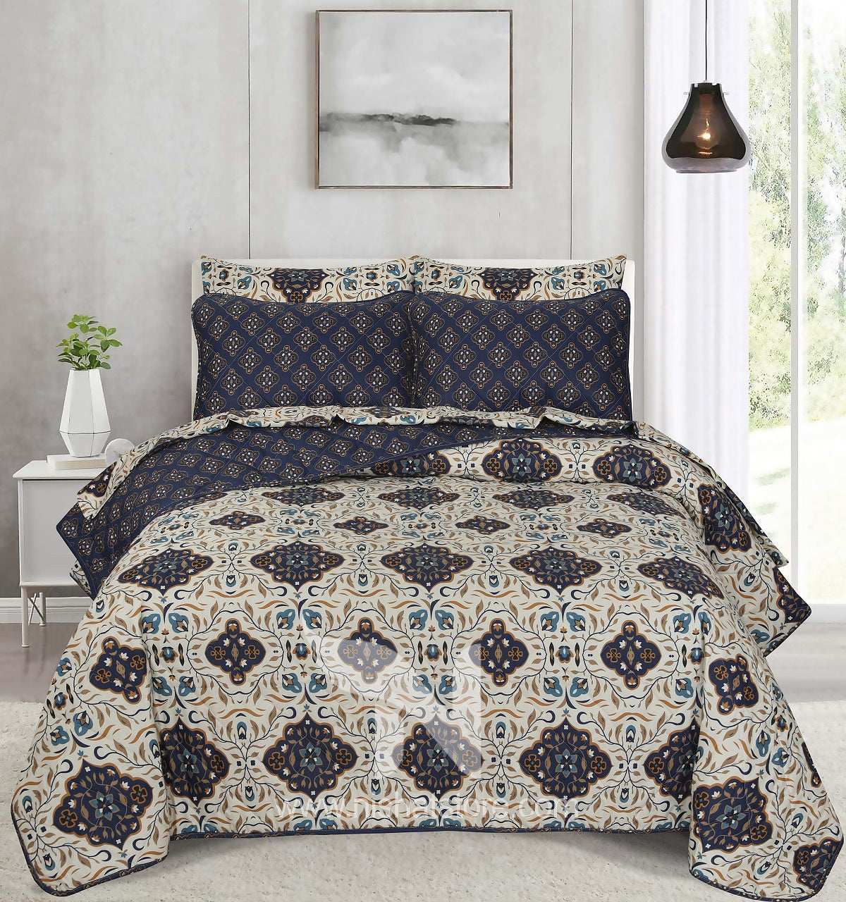Quilted Comforter Set 6 Pcs Design 959