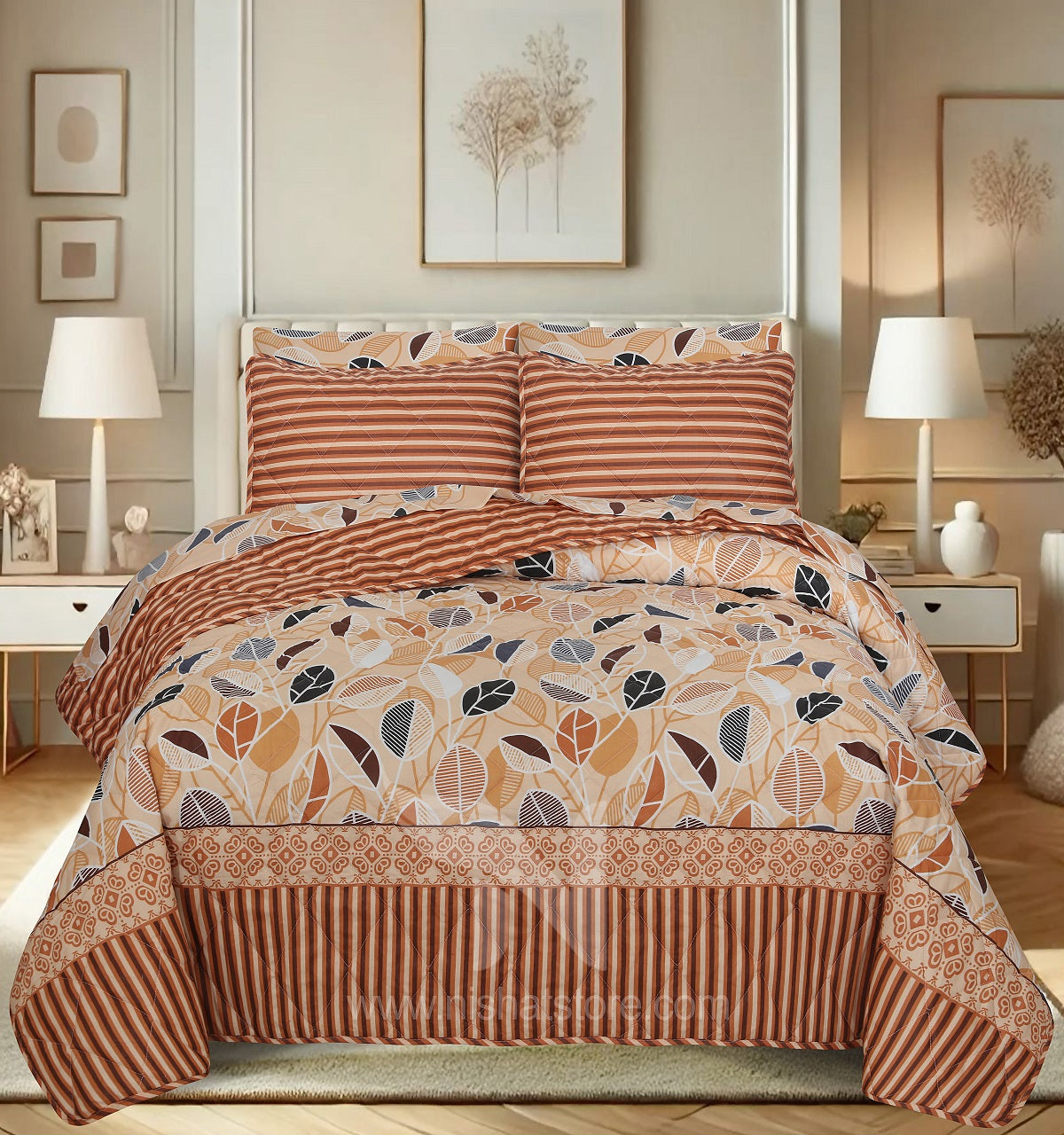 Quilted Comforter Set 6 Pcs Design 985