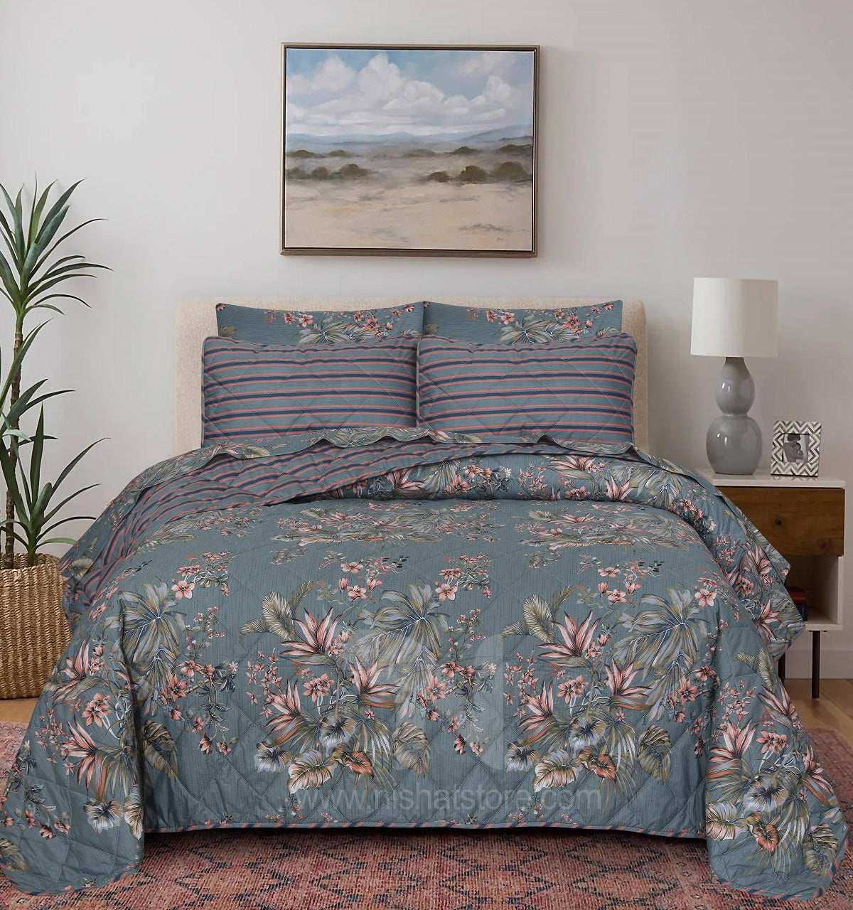 Quilted Comforter Set 6 Pcs Design 898