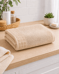 Premium Cotton Bath Towel with Waffle Border