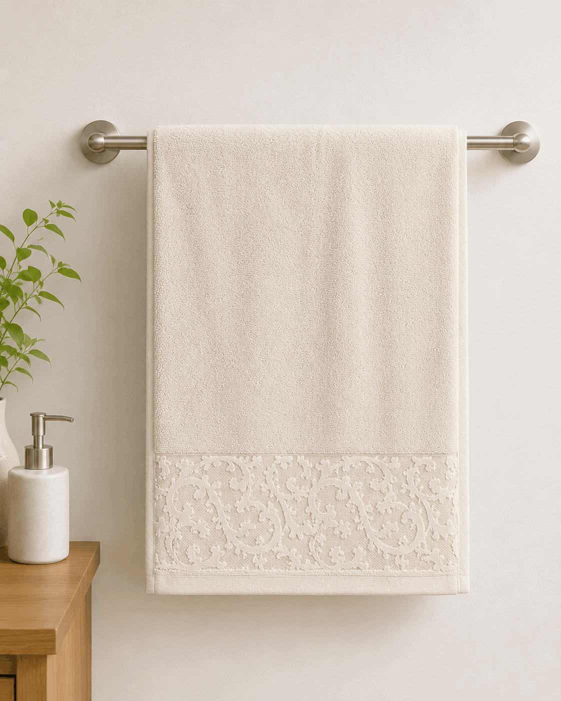 Jauqard Dyed Cotton Hand Towel (Pack of 2)