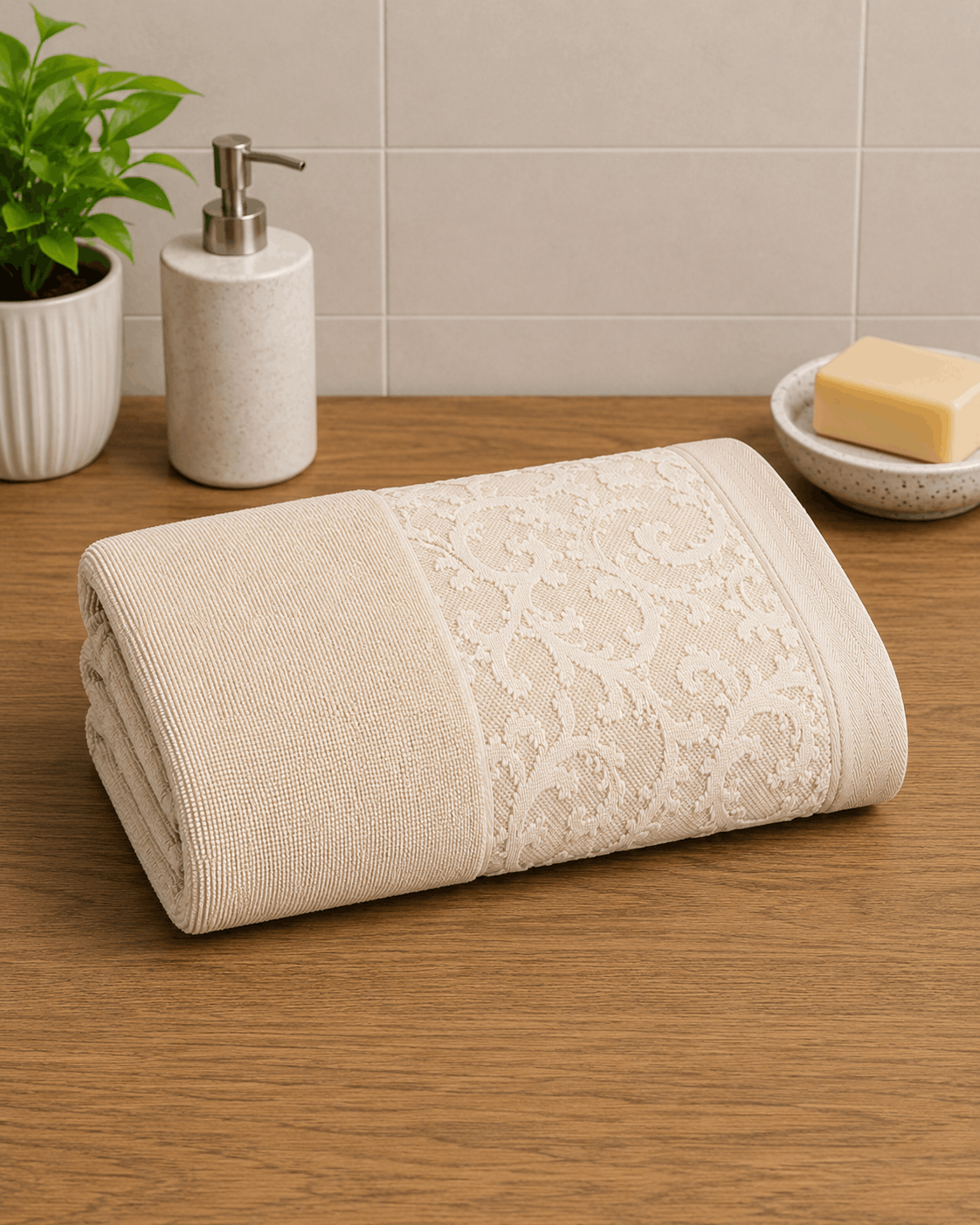 Jauqard Dyed Cotton Hand Towel (Pack of 2)