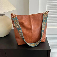 Women'S Shoulder Bag, Vintage Wide Strap Crossbody
