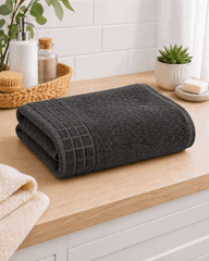 Premium Cotton Bath Towel with Waffle Border