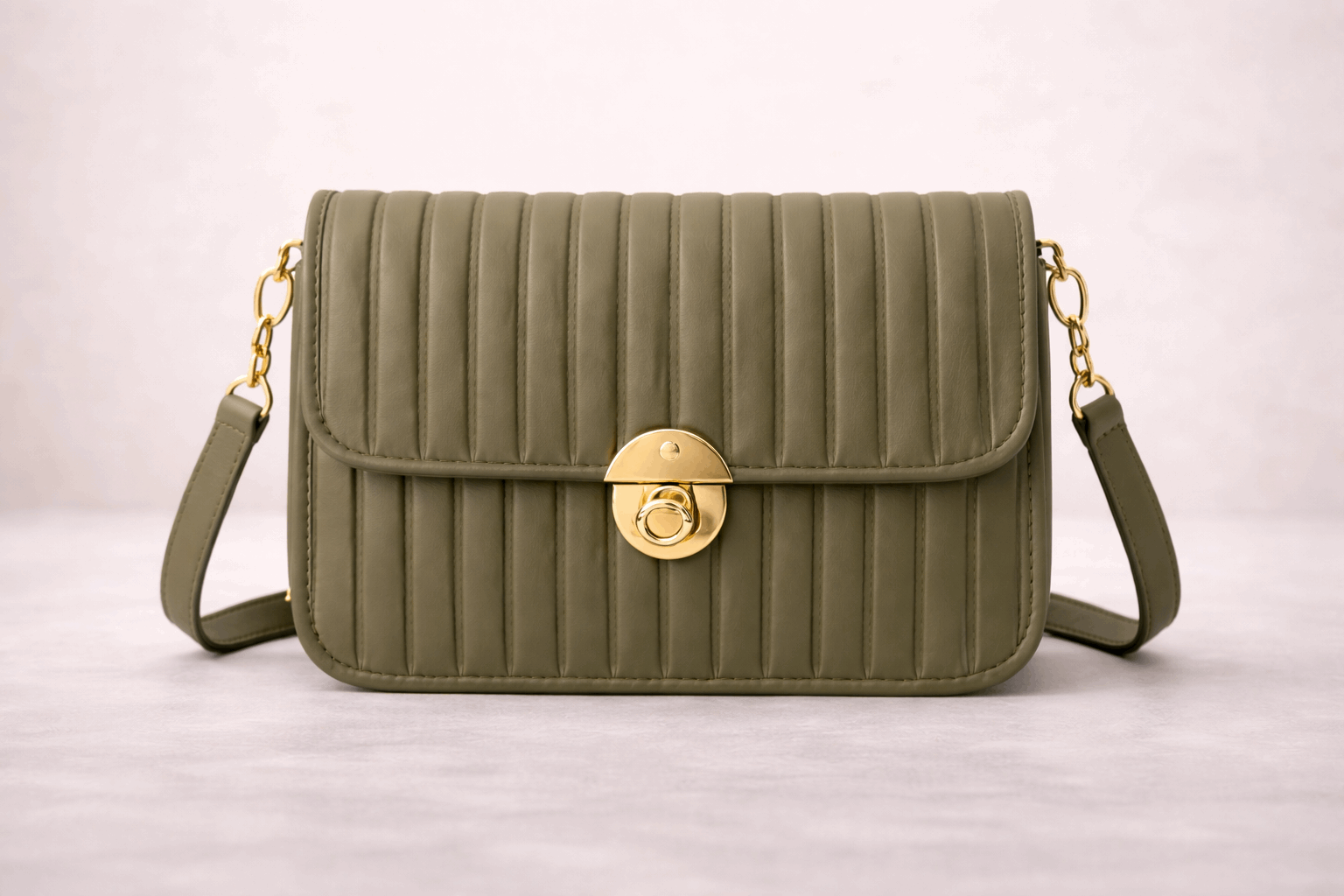 Elegant Dark grayish Brown Pleated Crossbody Bag