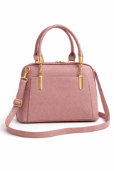 Elegant Shimmer Top-Handle Satchel –Pink
