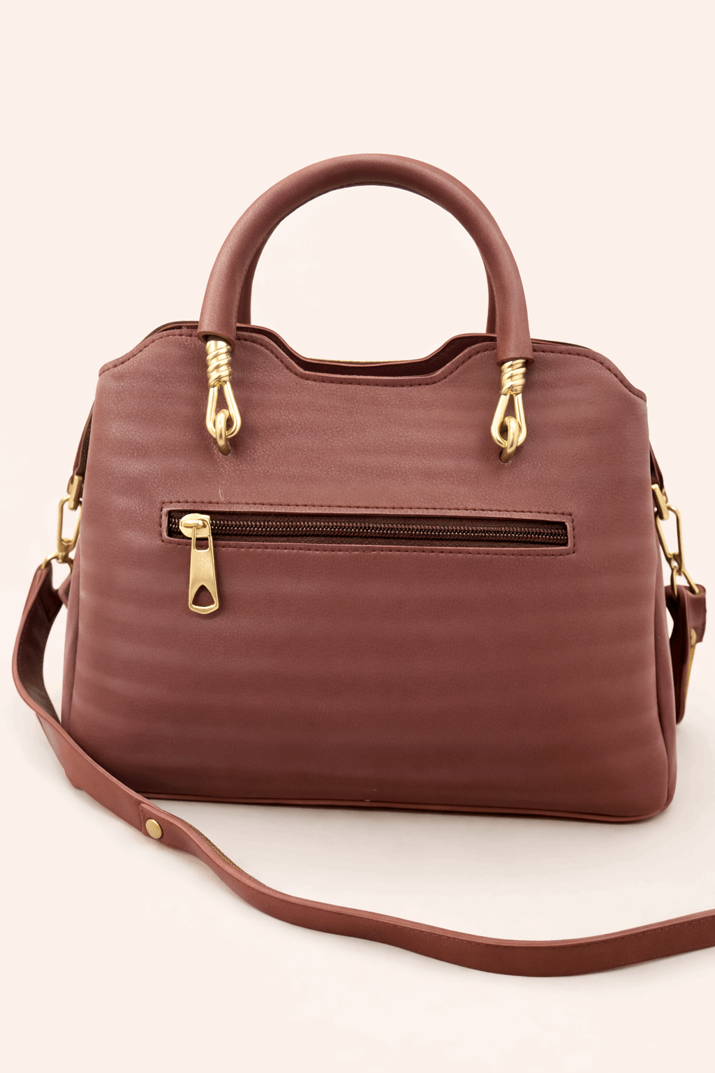Modern Wine Red Satchel with Detachable Mini Pouch