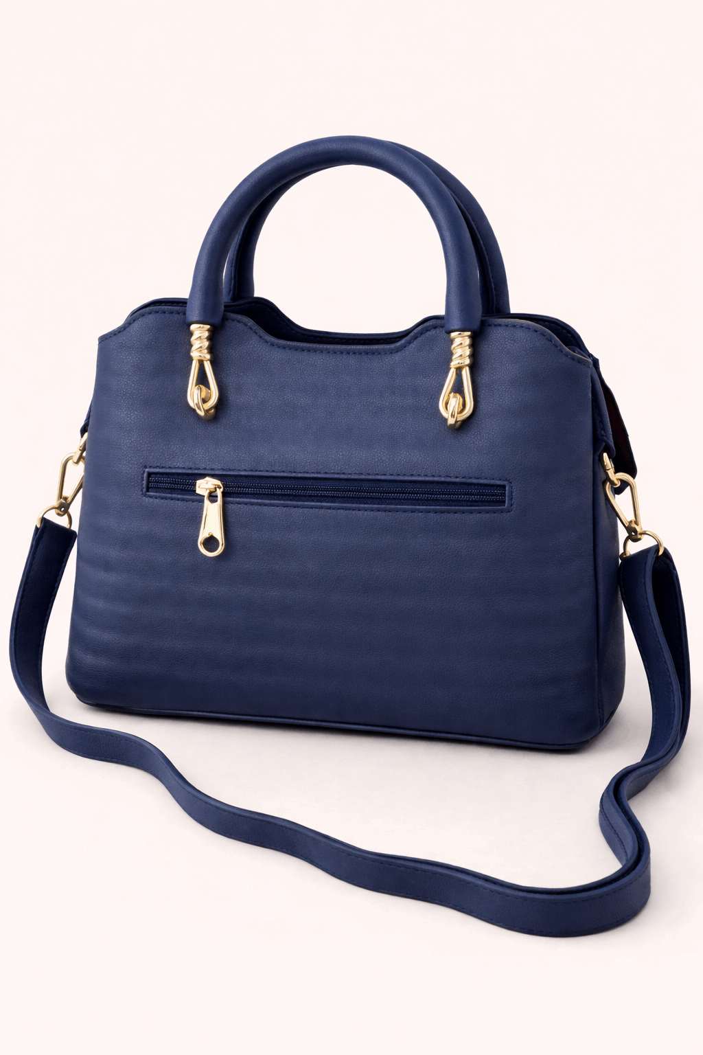 Modern Blue Satchel with Detachable Mini Pouch