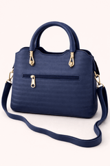 Modern Blue Satchel with Detachable Mini Pouch