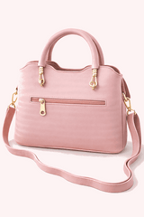 Modern Pink Satchel with Detachable Mini Pouch