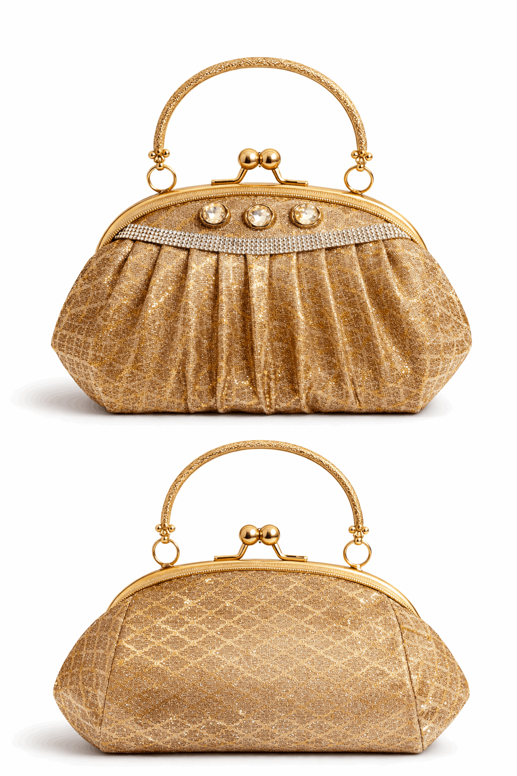 Elegant Champagne Gold Clutch