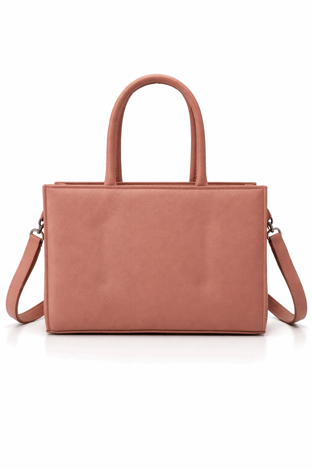 Soft Pink Vegan Leather Satchel