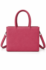 Dark Pink Vegan Leather Satchel