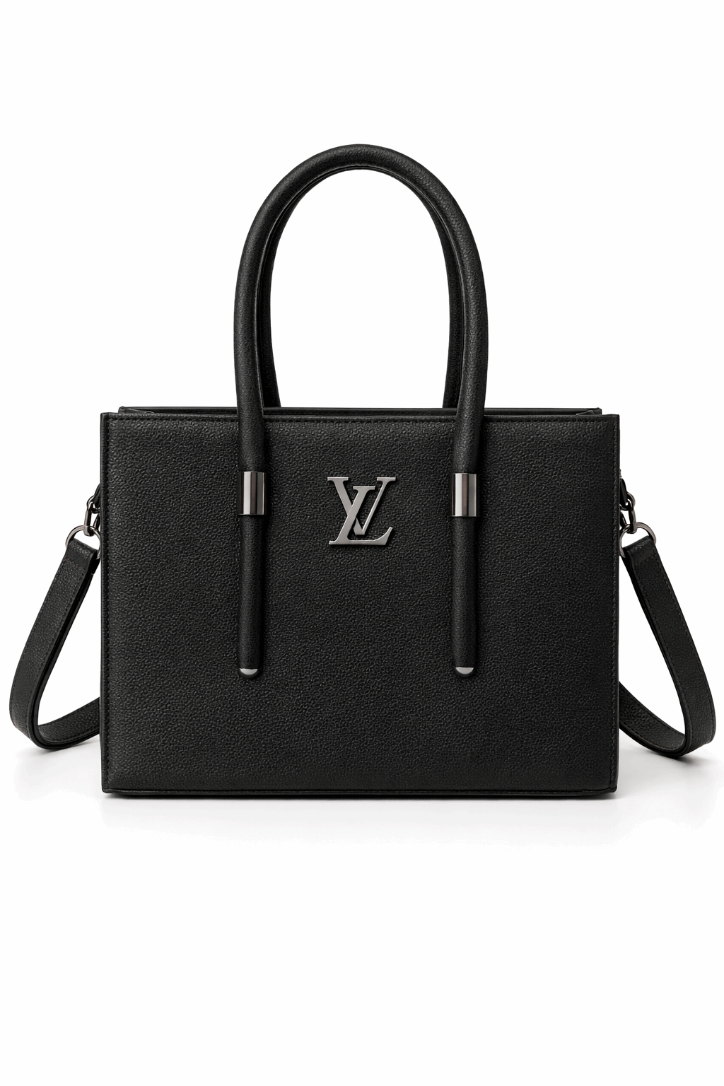 Classic Black Vegan Leather Satchel