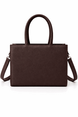 Dark Brown Vegan Leather Satchel