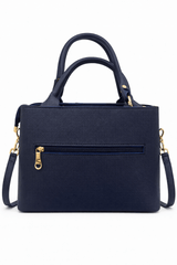Montana West Vegan Leather Multi-Tone Handbag Navy Blue