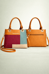 Montana West Vegan Leather Multi-Tone Handbag Mustard