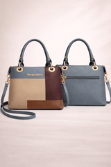 Montana West Vegan Leather Multi-Tone Handbag Gray