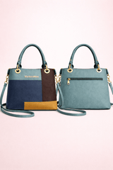 Montana West Vegan Leather Multi-Tone Handbag Aqua