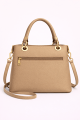 Montana West Vegan Leather Multi-Tone Handbag Beige