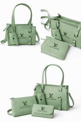 Elegant 3-Piece Green Handbag Set