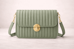 Elegant Green Pleated Crossbody Bag