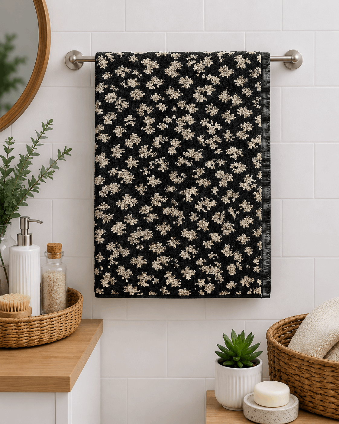 Leopard Print Cotton Hand Towel (Pack of 2)